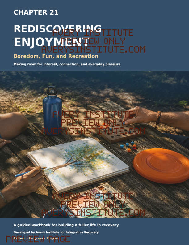 Recreation & Discovery printable recovery workbook preview