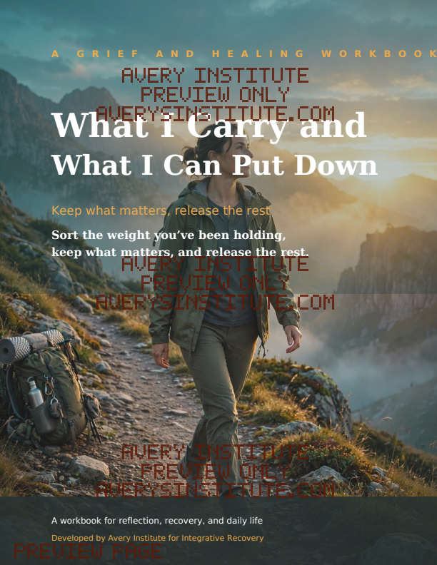 What I Carry and What I Can Put Down — Clinician Edition — Packet cover preview