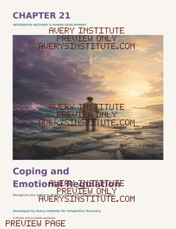 Coping And Emotional Regulation printable recovery workbook preview