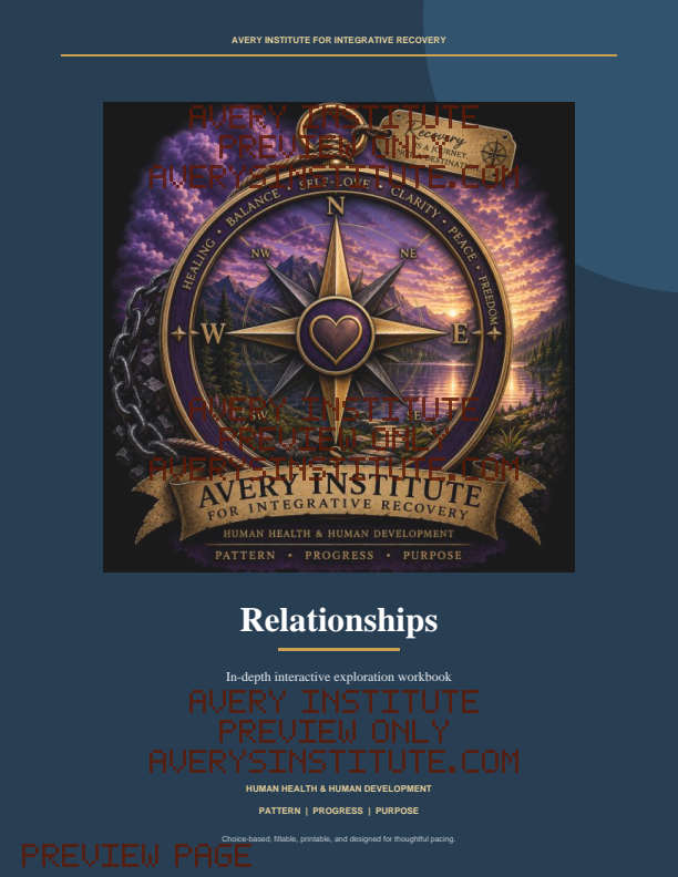 In Depth Relationships printable recovery workbook preview