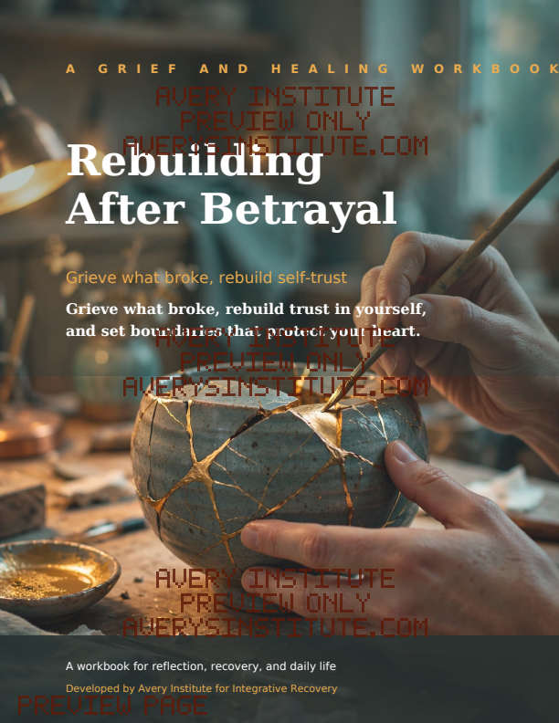 Rebuilding After Betrayal — Clinician Edition — Packet cover preview