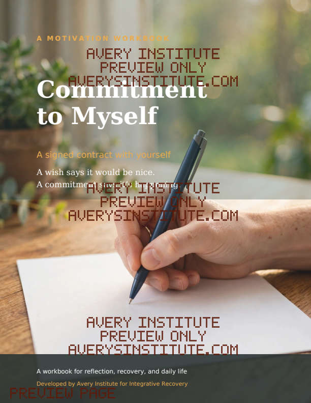 Commitment to Myself — Clinician Edition — Packet cover preview