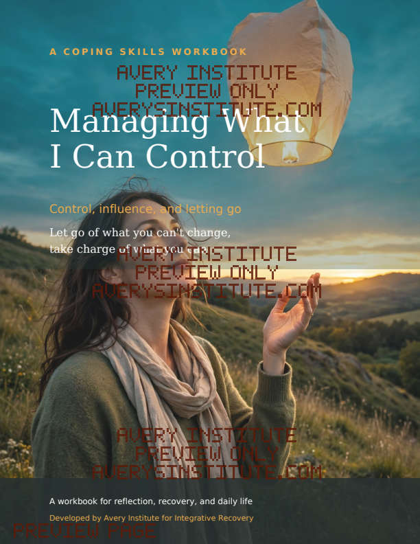 Managing What I Can Control — Clinician Edition — Packet cover preview