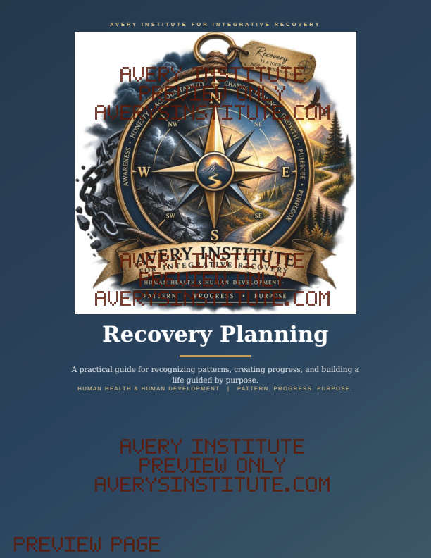 Recovery Planning printable recovery workbook preview
