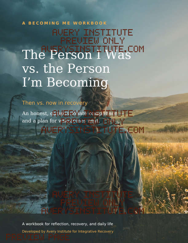 The Person I Was vs the Person I'm Becoming — Clinician Edition — Packet cover preview