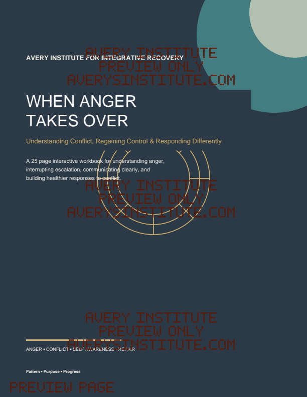 When Anger Takes Over printable recovery workbook preview
