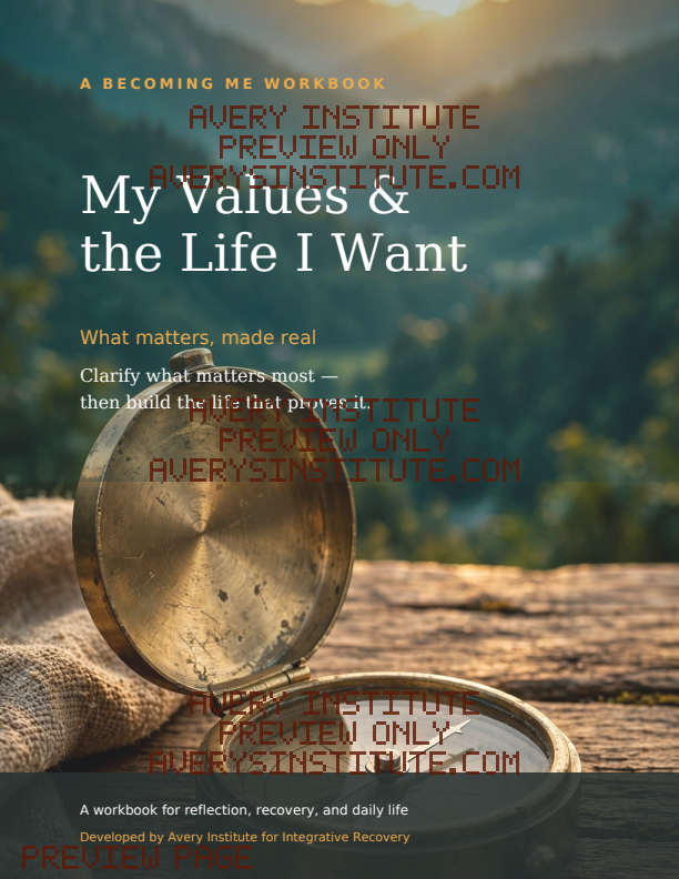 My Values & the Life I Want — Clinician Edition — Packet cover preview