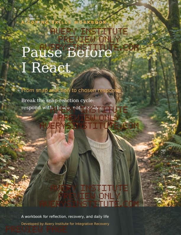 Pause Before I React — Clinician Edition — Packet cover preview