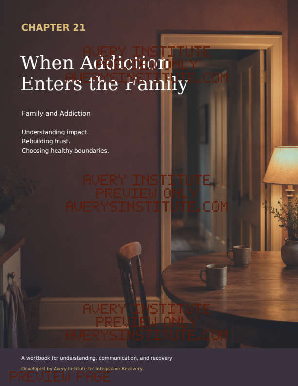 Family And Addiction printable recovery workbook preview