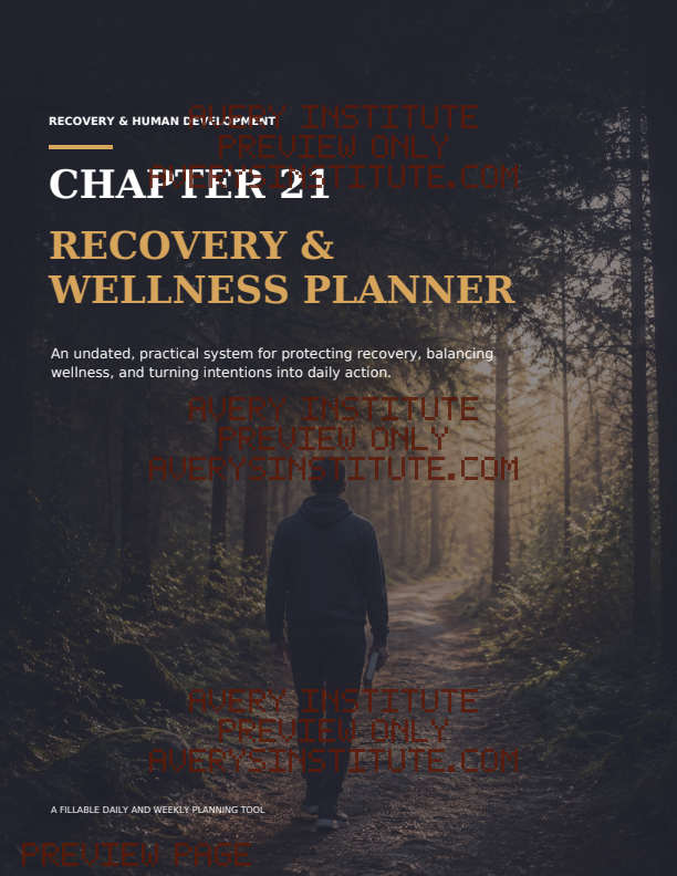 Recovery & Wellness Planner printable recovery workbook preview