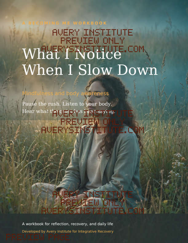 What I Notice When I Slow Down — Clinician Edition — Packet cover preview