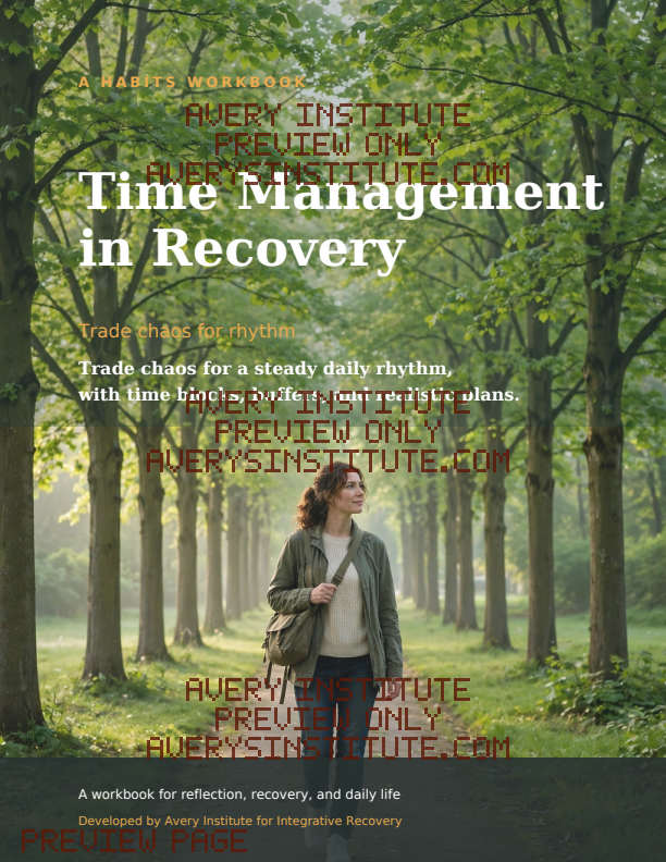 Time Management in Recovery — Clinician Edition — Packet cover preview