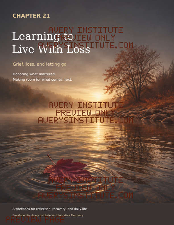 Learning to Live with Loss: Guided Reflection Packet printable recovery workbook preview