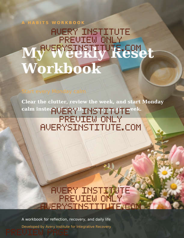My Weekly Reset Workbook — Clinician Edition — Packet cover preview
